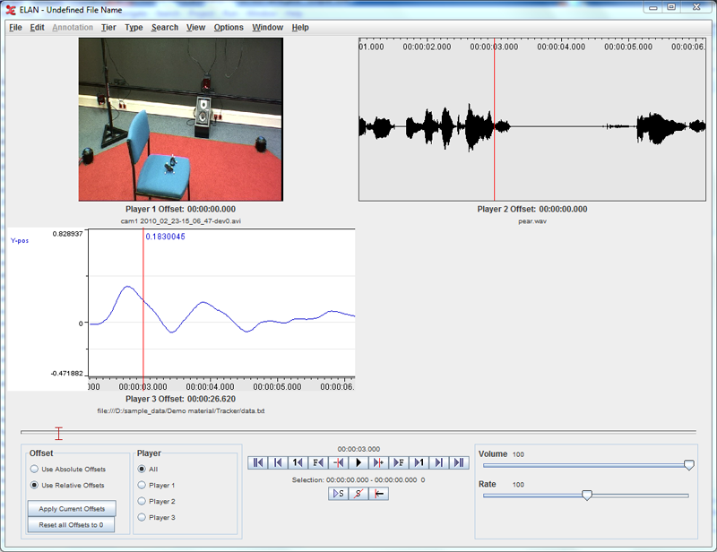 Synchronization of video, audio and timeseries files