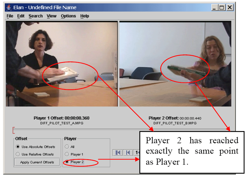 Synchronizing video files: Offset of player 2