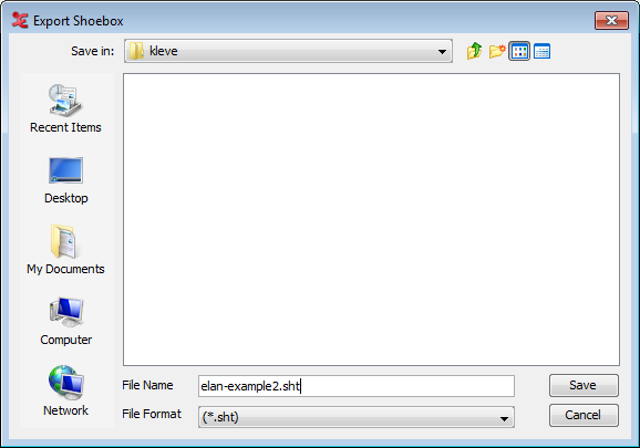 Name and directory of exported file