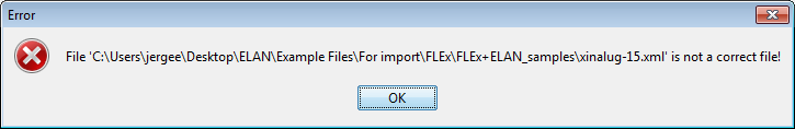 Error message: no eaf file