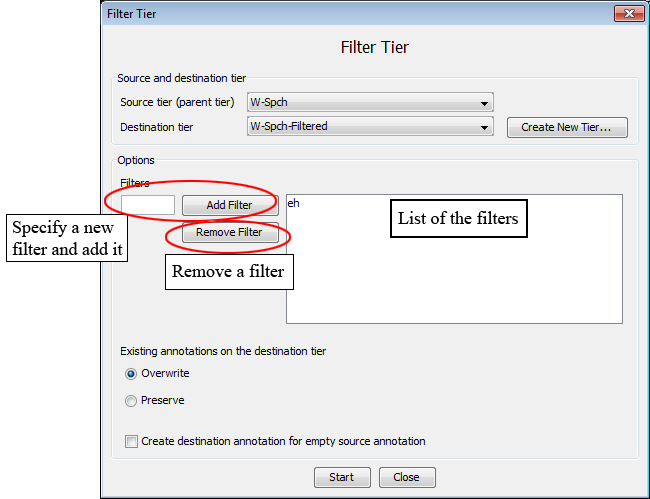 Filter tier